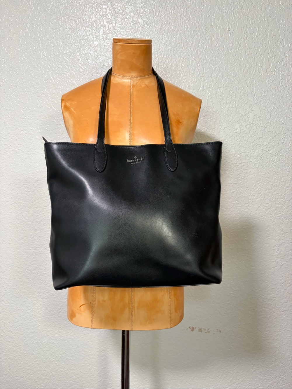 kate spade Black Leather Large Tote
